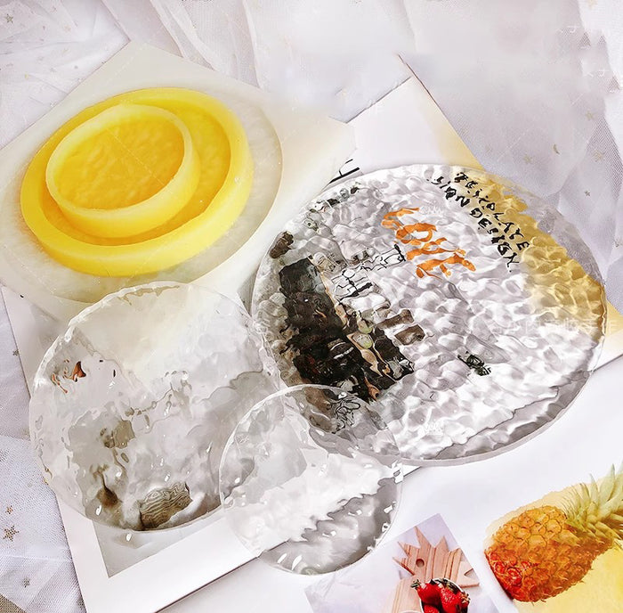 Handmade Round Water Ripple Tray Resin Mold