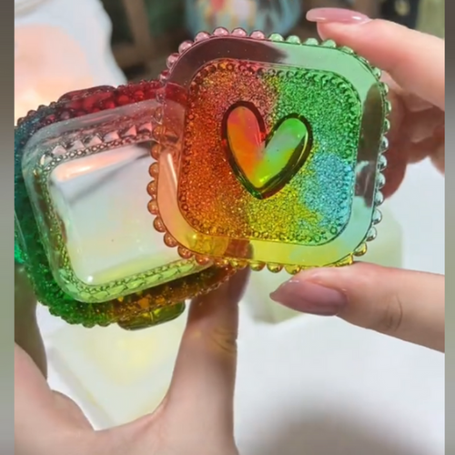 Handmade Small Diamond Heart Storage Resin Mold