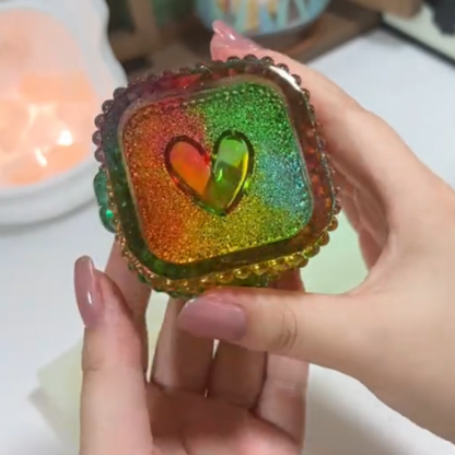 Handmade Small Diamond Heart Storage Resin Mold