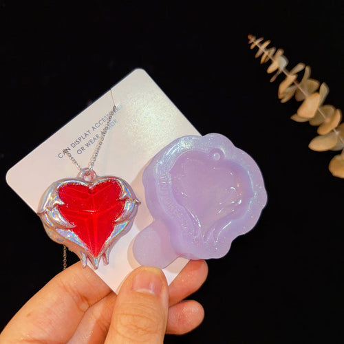 Handmade Winged Heart Jewelry Resin Mold