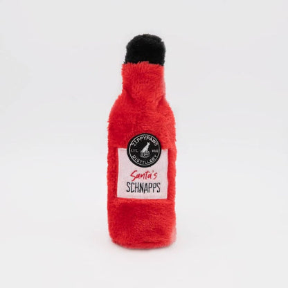 ZippyPaws dog toys Happy Hour Crusherz Christmas Holiday Santa's Schnapps Plush Squeaky Dog Toy