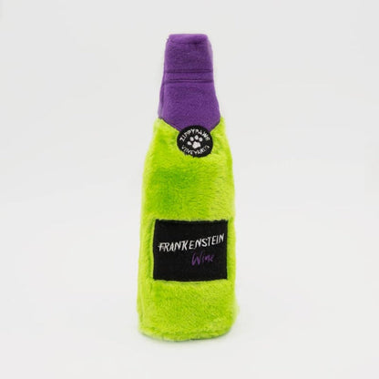ZippyPaws dog toys Happy Hour Crusherz Halloween Frankenstein Wine Plush Squeaky Dog Toy
