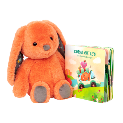 Plush bunny and board book.