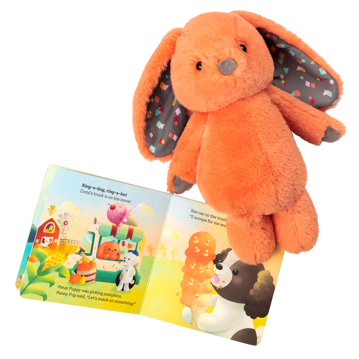 Plush bunny and board book.