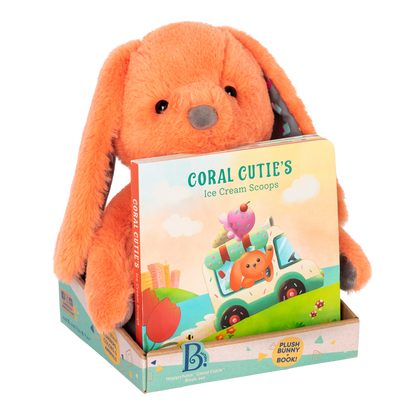 Plush bunny and board book.