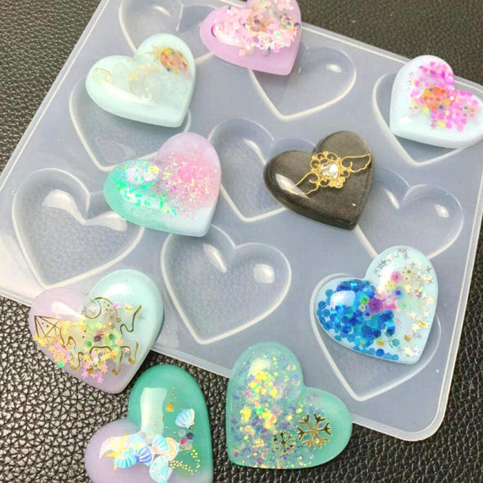 Heart Shape Resin Molds Keychain Charms Mold Silicone Heart Epoxy Mold