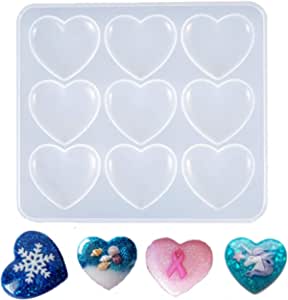 Heart Shape Resin Molds Keychain Charms Mold Silicone Heart Epoxy Mold