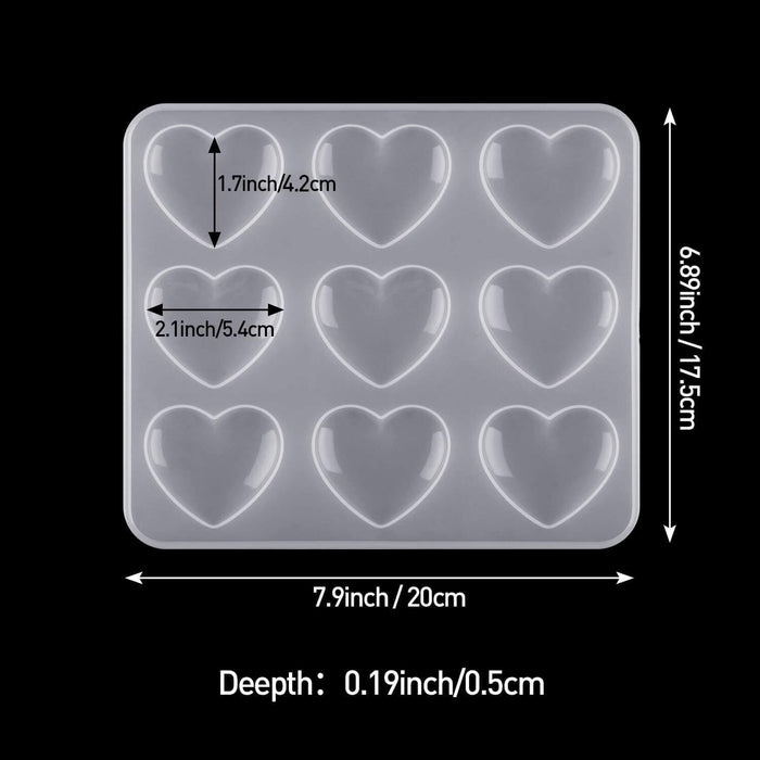 Heart Shape Resin Molds Keychain Charms Mold Silicone Heart Epoxy Mold - IntoResin