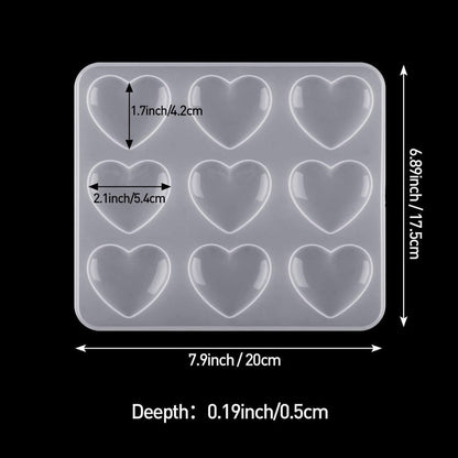 Heart Shape Resin Molds Keychain Charms Mold Silicone Heart Epoxy Mold - IntoResin