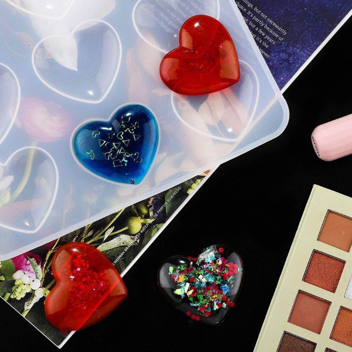 Heart Shape Resin Molds Keychain Charms Mold Silicone Heart Epoxy Mold