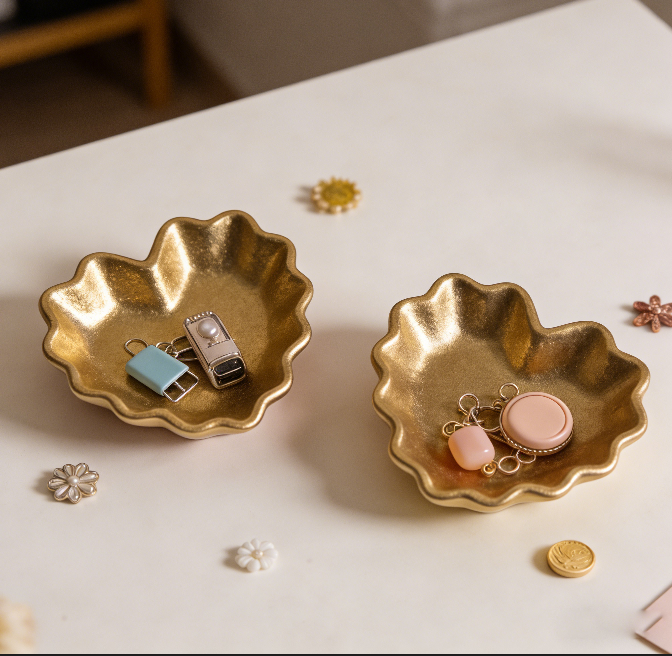 Heart-Shaped Storage Dish with Lace Edge Resin Mold