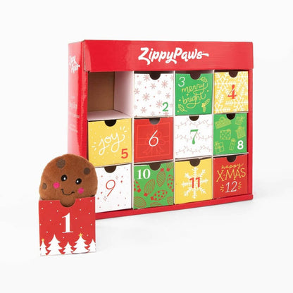 ZippyPaws dog toys Holiday Advent Calendar Christmas Dog Toy Set - 12 holiday Miniz Toys