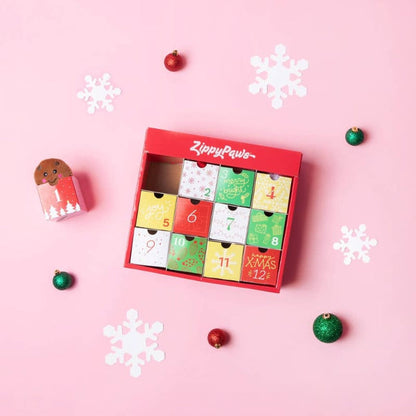 ZippyPaws dog toys Holiday Advent Calendar Christmas Dog Toy Set - 12 holiday Miniz Toys
