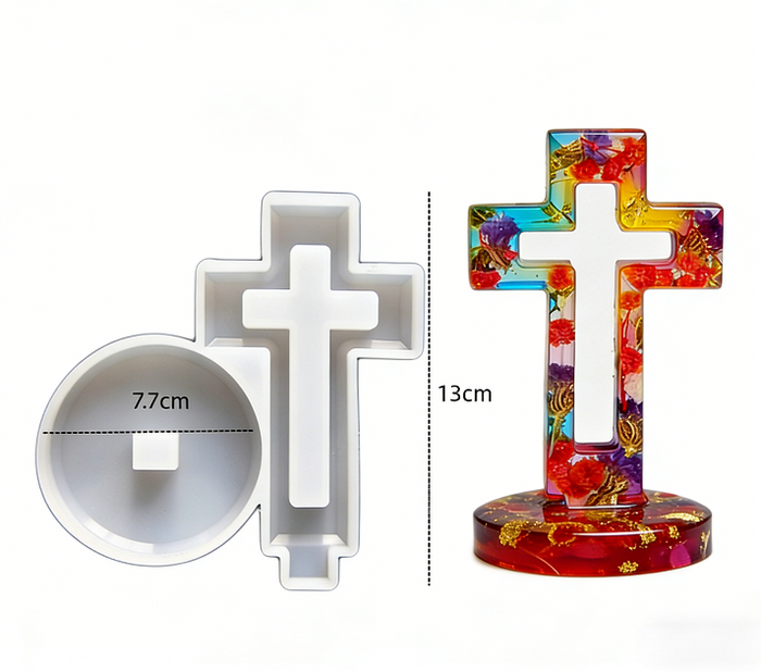 Hollow Cross Ornament Resin Mold