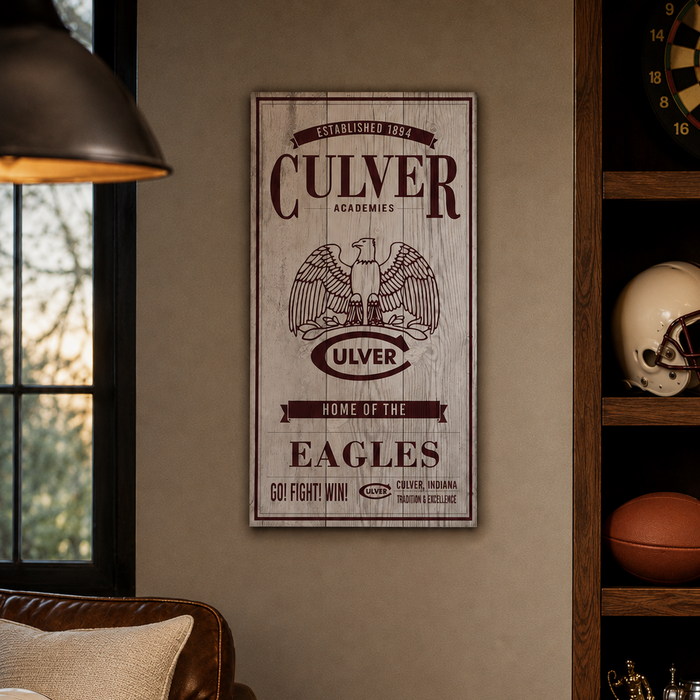 Home of the Culver Eagles Plank Sign