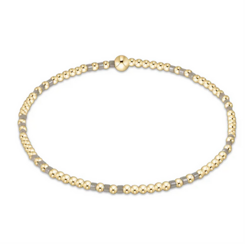 Hope Joy Pattern 2mm Bead Bracelet -Taupe
