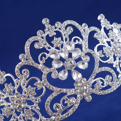 Illusion Crystal Rhinestone Royal Princess Bride or Quinceañera Tiara-Crown
