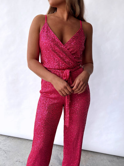Hot Stuff Sequin Jumpsuit FINAL SALE