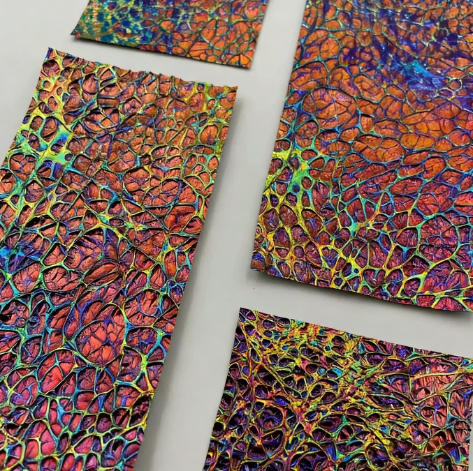 Iridescent Dichroic Film for Resin Art – Cyan-Blue-Violet Shimmer Effect