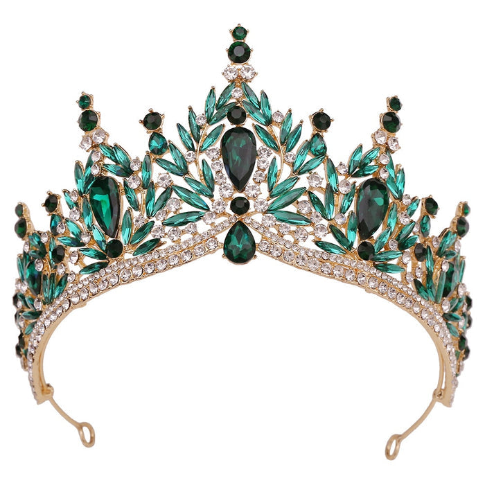 Just Be A Queen Crystal Leaves Tiaras for Quinceañeras or Brides - Elegant Headpiece for Your Occasion