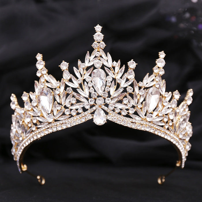 Just Be A Queen Crystal Leaves Tiaras for Quinceañeras or Brides - Elegant Headpiece for Your Occasion