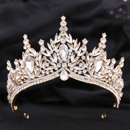 Just Be A Queen Crystal Leaves Tiaras for Quinceañeras or Brides - Elegant Headpiece for Your Occasion