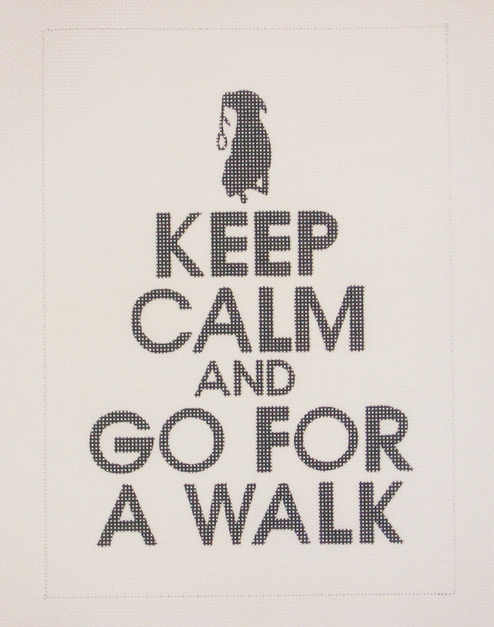 Needlepoint Keep Calm and Go For a Walk Canvas
