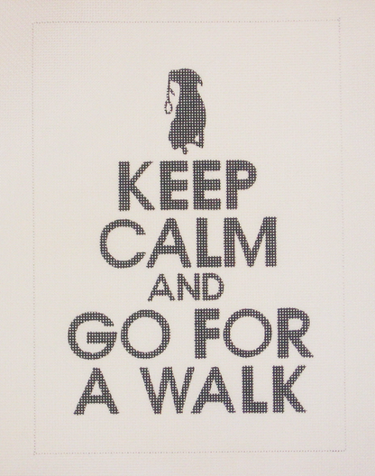 Needlepoint Keep Calm and Go For a Walk Canvas