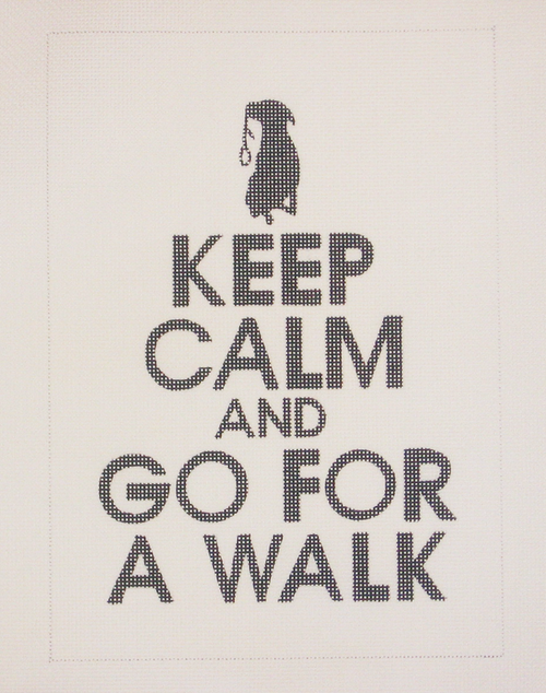 Needlepoint Keep Calm and Go For a Walk Canvas