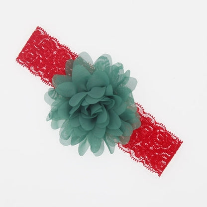 Lace Baby Headband with Chiffon Flower-Elastic Lace hairband - Infant - Toddler Girls Head Wear