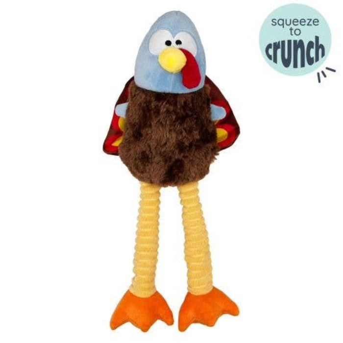 Huxley & Kent Dog Toys Lankies Feathertail Turkey Fall Season Plush Squeaky Dog Toy