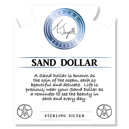 Lapis Tiger's Eye Stone Bracelet with Sand Dollar Sterling Silver Charm