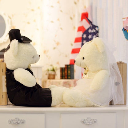 Large Bridal Couple Bears- Wedding Gift and Decoration- Plush Bride and Groom Teddies