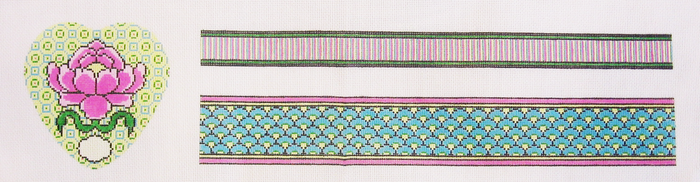 Needlepoint Large Heart Floral Box Canvas