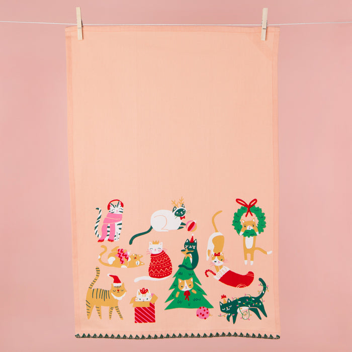 Let it Meow Christmas Dishtowel