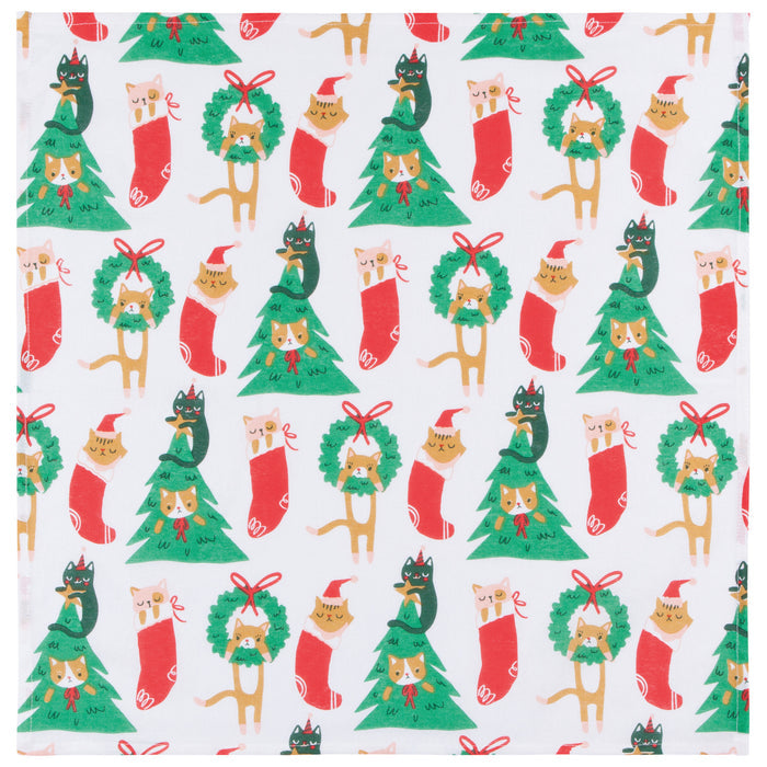 Let it Meow Christmas Floursack Dishtowels Set of 2