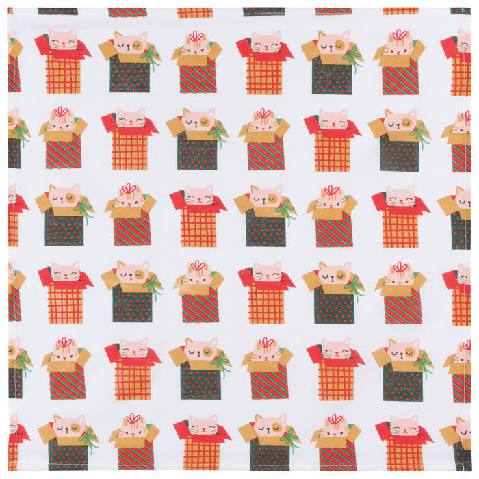 Let it Meow Christmas Floursack Dishtowels Set of 2