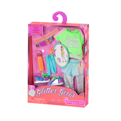 Dog walking outfit for 14-inch doll