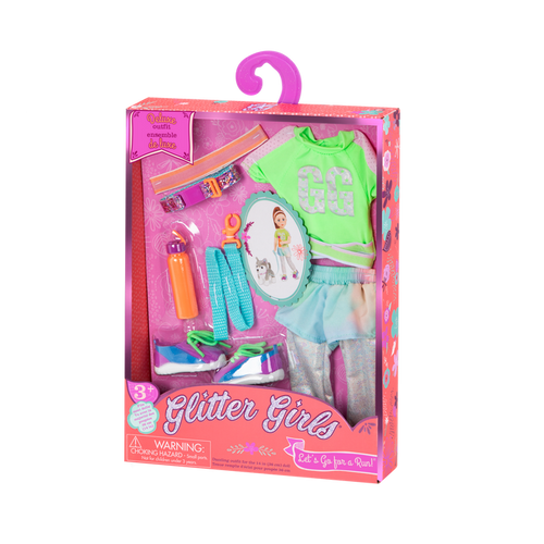 Dog walking outfit for 14-inch doll
