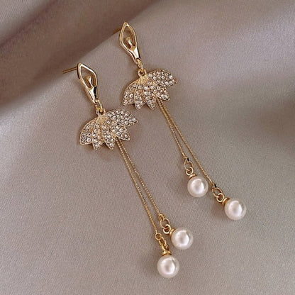Long Drop Fashion Earrings for Women with Heart Tassel  or Crystal Bow or Butterfly Design