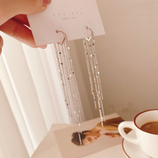 Long Drop Fashion Earrings for Women with Heart Tassel  or Crystal Bow or Butterfly Design
