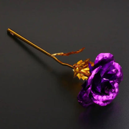 Lot of Fifty Pieces of 24K Gold Plated Polyethylene Foil Leaves Roses-Assorted Colors-Not Gift Boxed