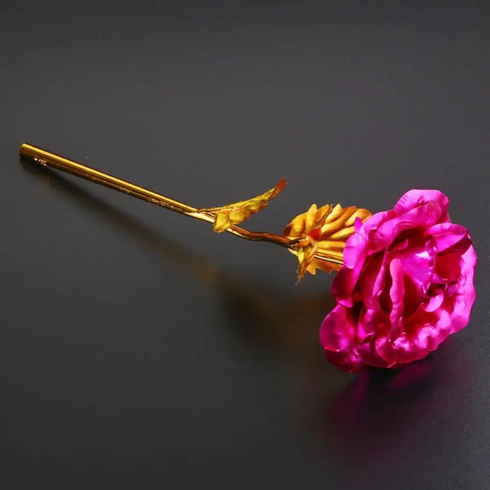Lot of Fifty Pieces of 24K Gold Plated Polyethylene Foil Leaves Roses-Assorted Colors-Not Gift Boxed