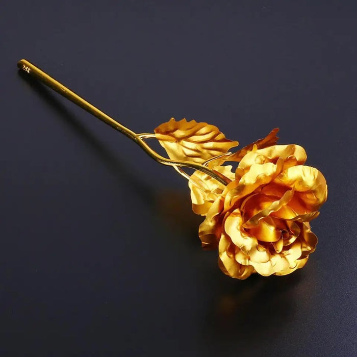 Lot of Fifty Pieces of 24K Gold Plated Polyethylene Foil Leaves Roses-Assorted Colors-Not Gift Boxed