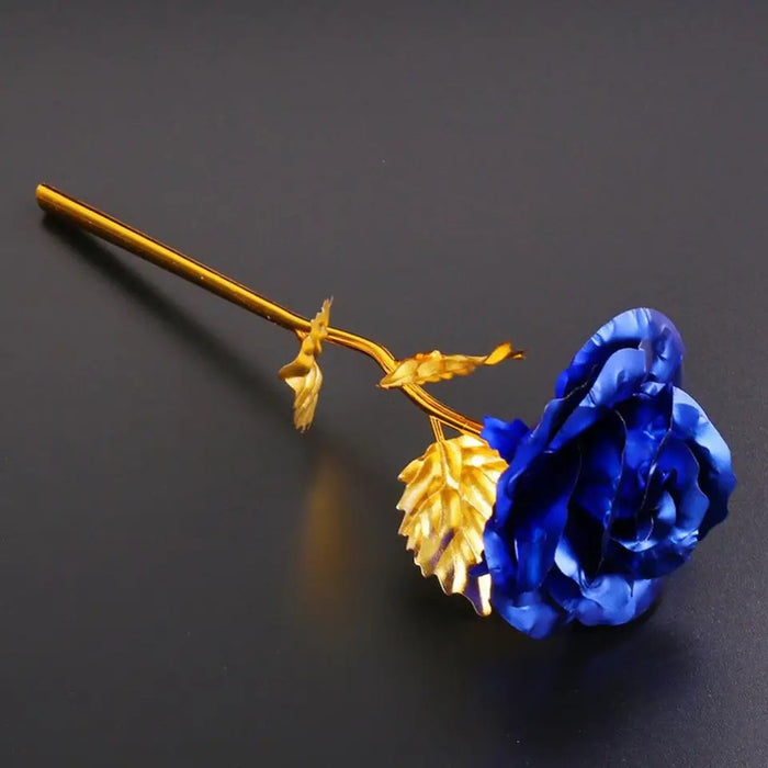 Lot of Fifty Pieces of 24K Gold Plated Polyethylene Foil Leaves Roses-Assorted Colors-Not Gift Boxed