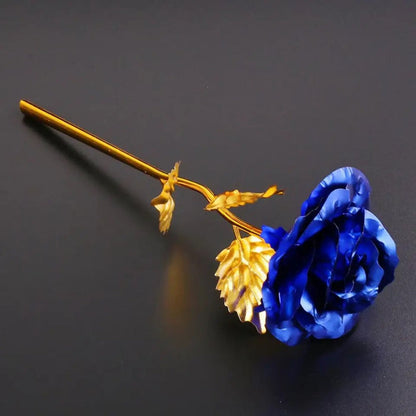 Lot of Fifty Pieces of 24K Gold Plated Polyethylene Foil Leaves Roses-Assorted Colors-Not Gift Boxed