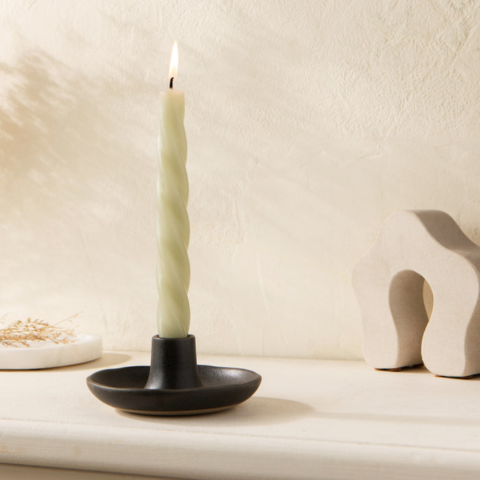 Lumina-Black Candle Holder