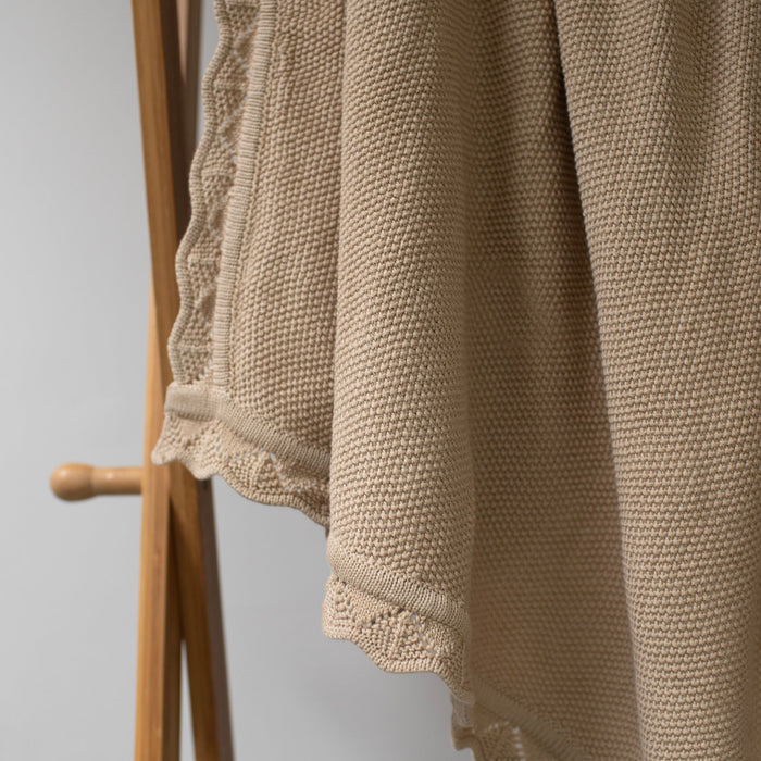 Mabel & Fox - Knitted Baby Blanket - Caramel - Mabel & Fox