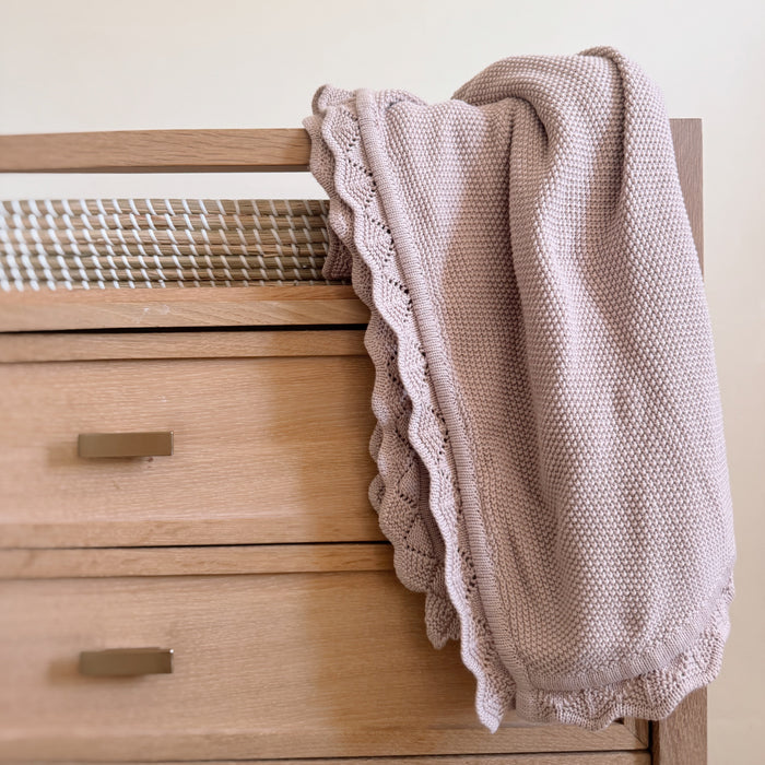 Mabel & Fox - Knitted Baby Blanket - Dusty Lilac - Mabel & Fox