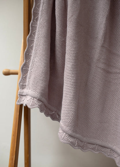 Mabel & Fox - Knitted Baby Blanket - Dusty Lilac - Mabel & Fox